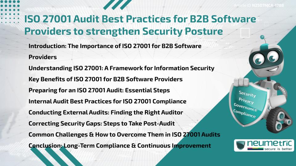 ISO 27001 Audit Best Practices for B2B Software Providers to strengthen Security Posture