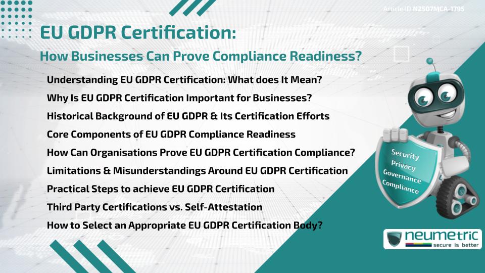 EU GDPR Certification: How Businesses Can Prove Compliance Readiness?