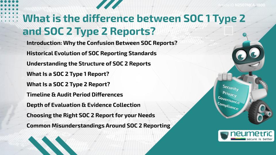 What is the difference between SOC 1 Type 2 and SOC 2 Type 2 Reports?