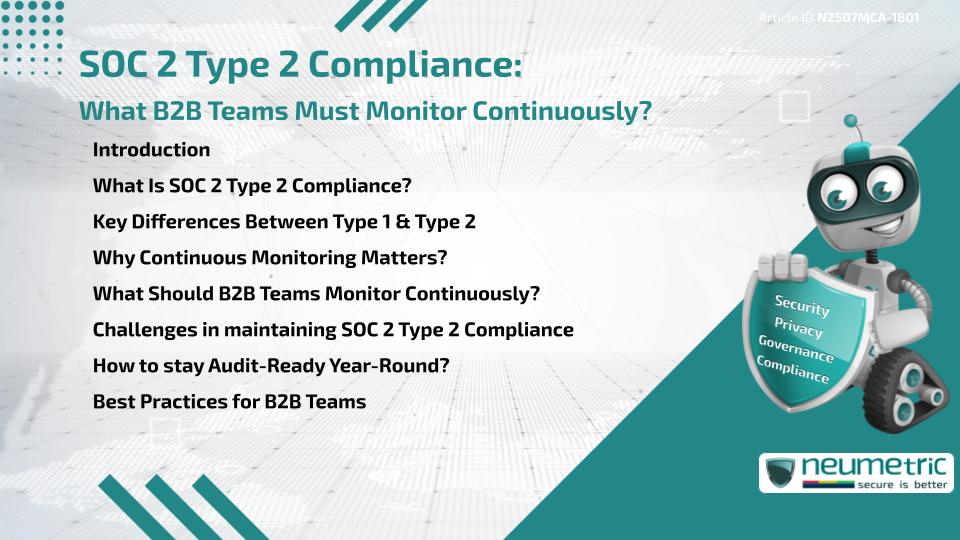 SOC 2 Type 2 Compliance: What B2B Teams Must Monitor Continuously?