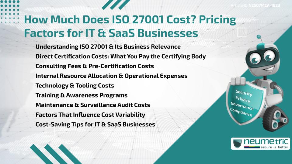 How Much Does ISO 27001 Cost? Pricing Factors for IT & SaaS Businesses