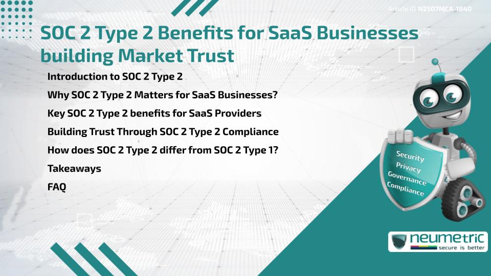 SOC 2 Type 2 Benefits for SaaS Businesses building Market Trust