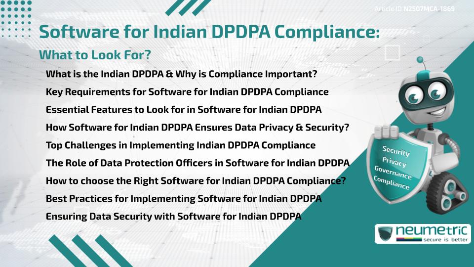 Software for Indian DPDPA Compliance: What to Look For?