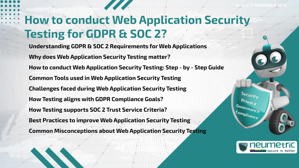 How to conduct Web Application Security Testing for GDPR & SOC 2?