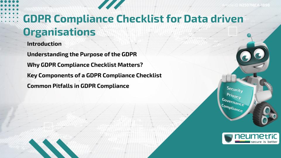 GDPR Compliance Checklist for Data driven Organisations