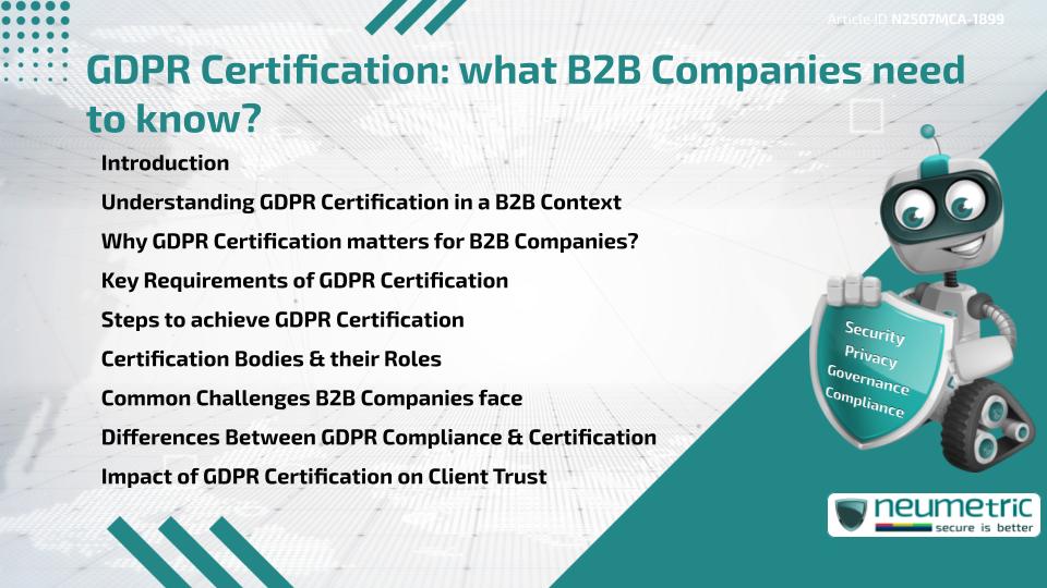 GDPR Certification: what B2B Companies need to know?