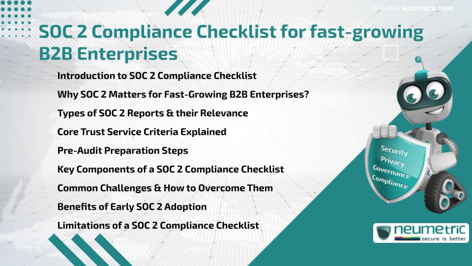 SOC 2 Compliance Checklist for fast-growing B2B Enterprises