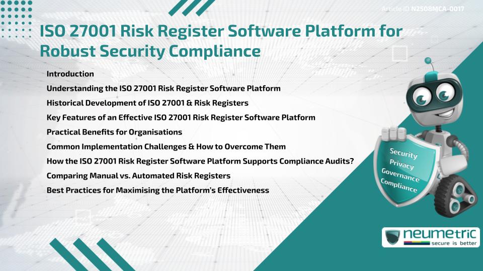 ISO 27001 Risk Register Software Platform for Robust Security Compliance