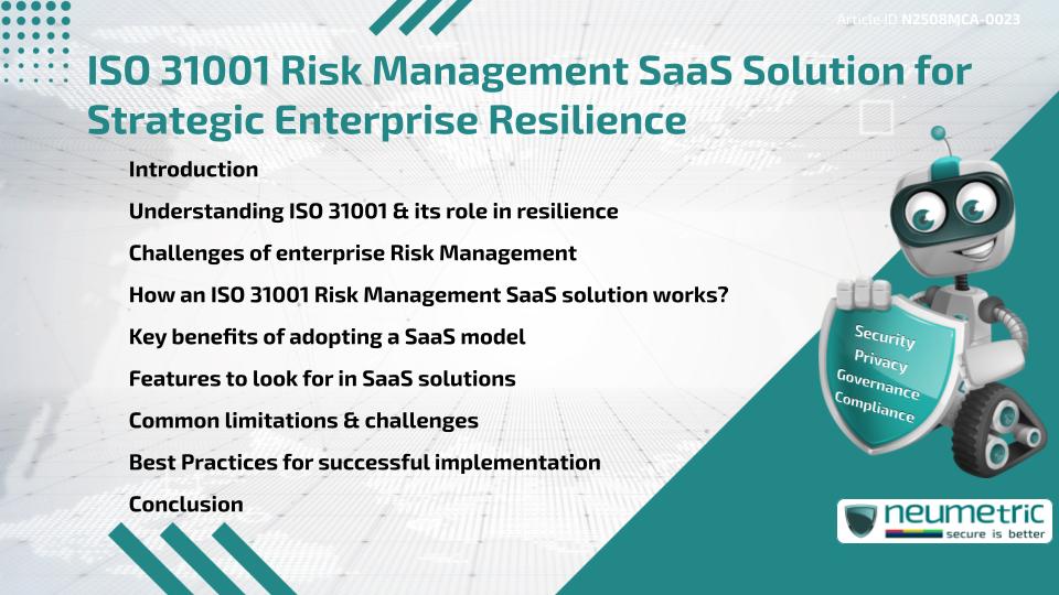 ISO 31001 Risk Management SaaS Solution for Strategic Enterprise Resilience