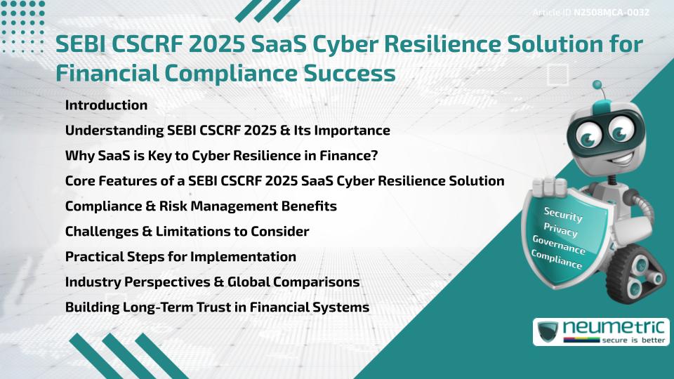 SEBI CSCRF 2025 SaaS Cyber Resilience Solution for Financial Compliance Success