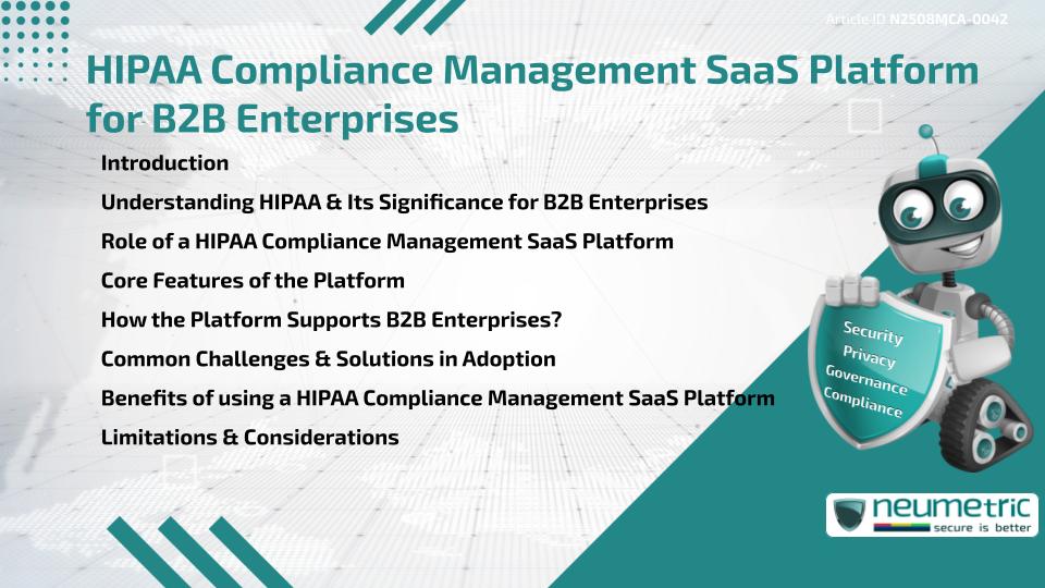 HIPAA Compliance Management SaaS Platform for B2B Enterprises