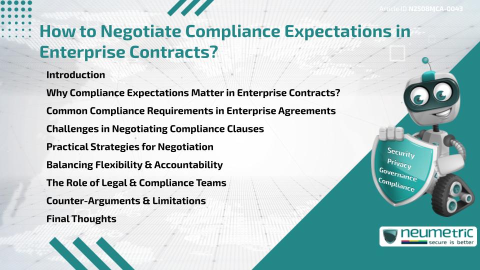How to Negotiate Compliance Expectations in Enterprise Contracts?