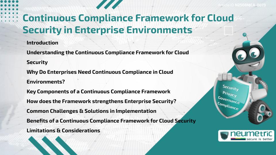 Continuous Compliance Framework for Cloud Security in Enterprise Environments