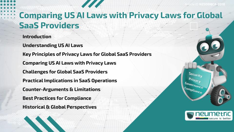 Comparing US AI Laws with Privacy Laws for Global SaaS Providers