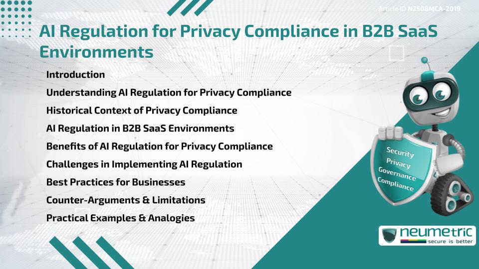AI Regulation for Privacy Compliance in B2B SaaS Environments