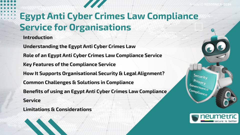 Egypt Anti Cyber Crimes Law Compliance Service for Organisations