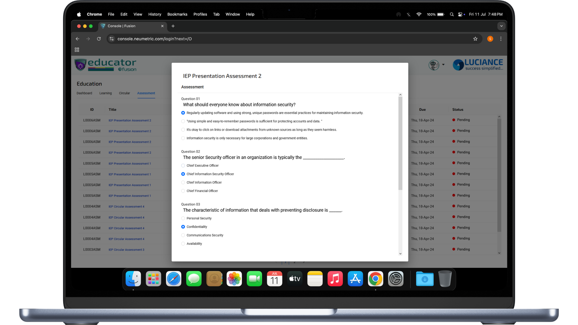 Educator: An Information Security Training Management System