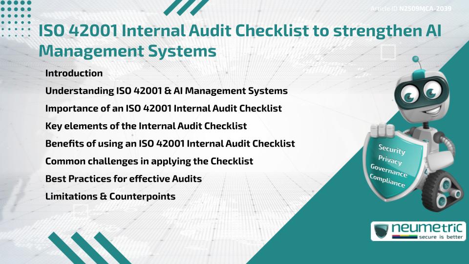 ISO 42001 Internal Audit Checklist to strengthen AI Management Systems