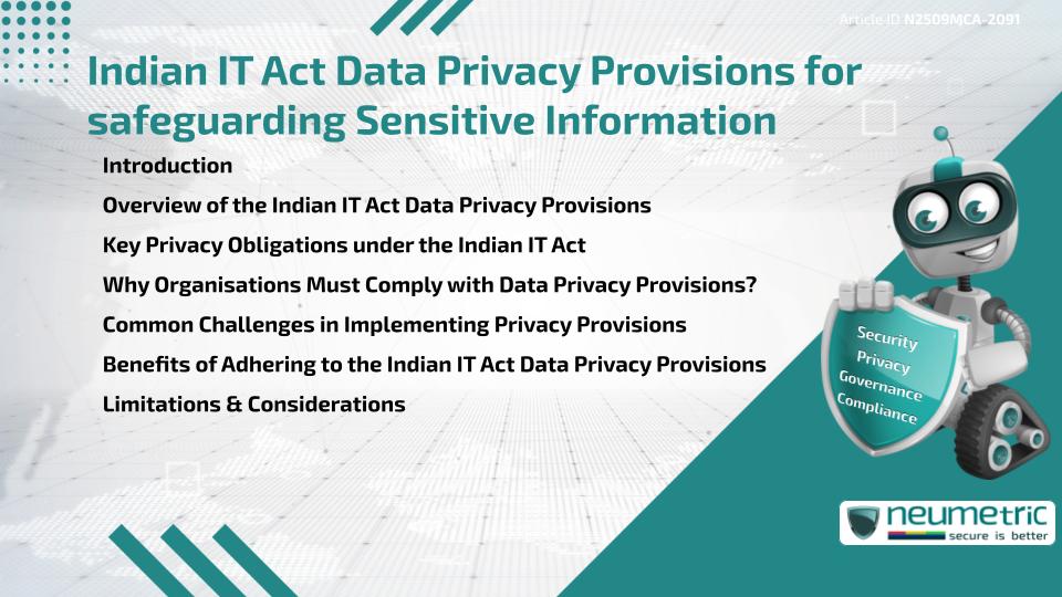 Indian IT Act Data Privacy Provisions for safeguarding Sensitive Information