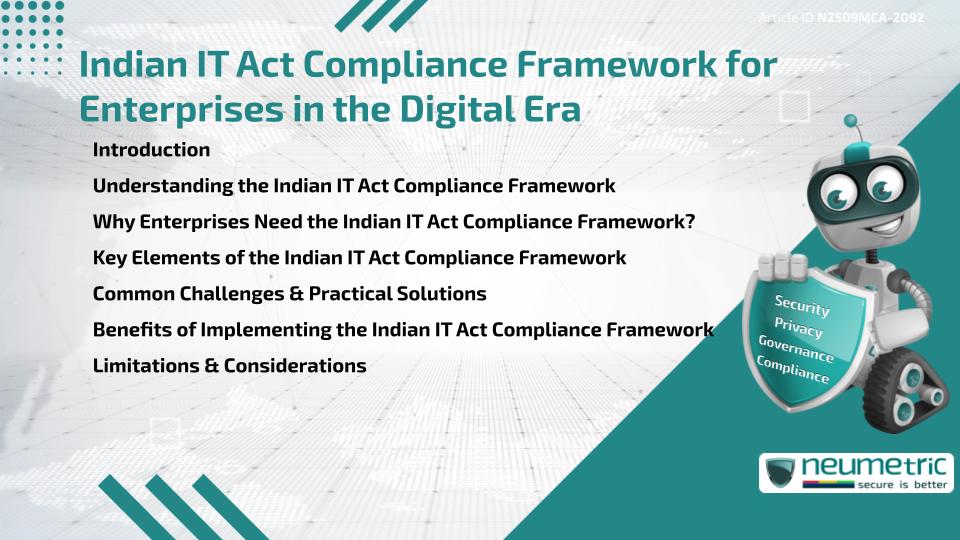 Indian IT Act Compliance Framework for Enterprises in the Digital Era