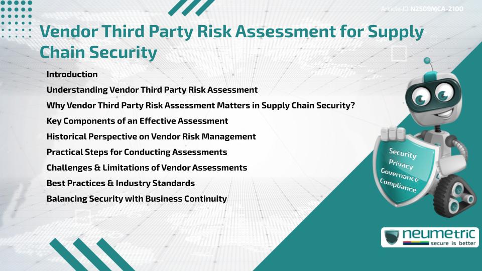 Vendor Third Party Risk Assessment for Supply Chain Security