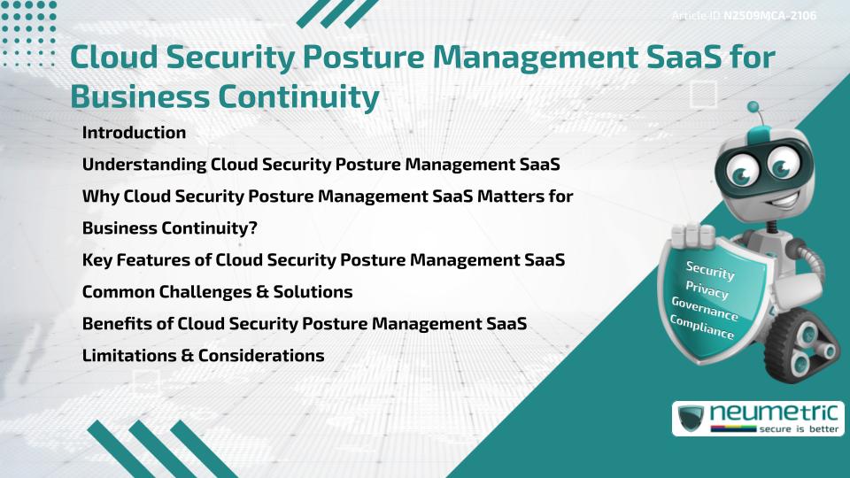 Cloud Security Posture Management SaaS for Business Continuity