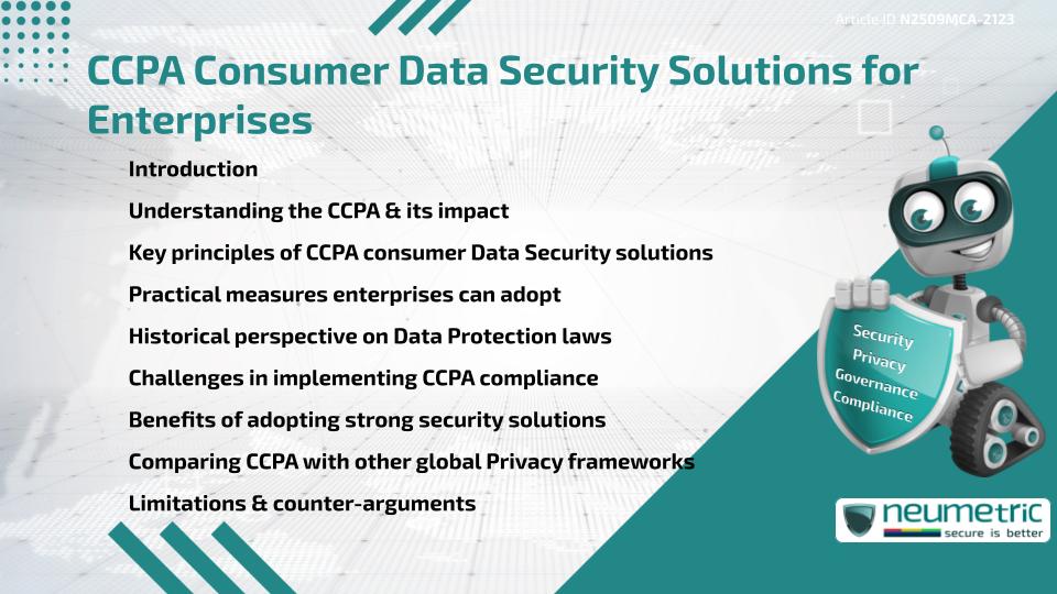 CCPA Consumer Data Security Solutions for Enterprises