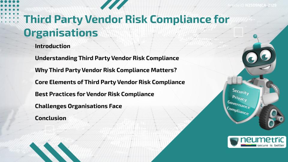Third Party Vendor Risk Compliance for Organisations