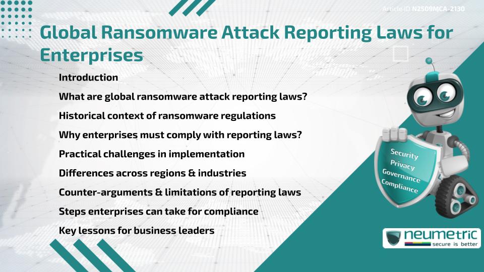 Global Ransomware Attack Reporting Laws for Enterprises