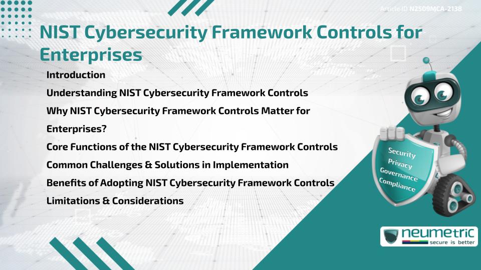 NIST Cybersecurity Framework Controls for Enterprises