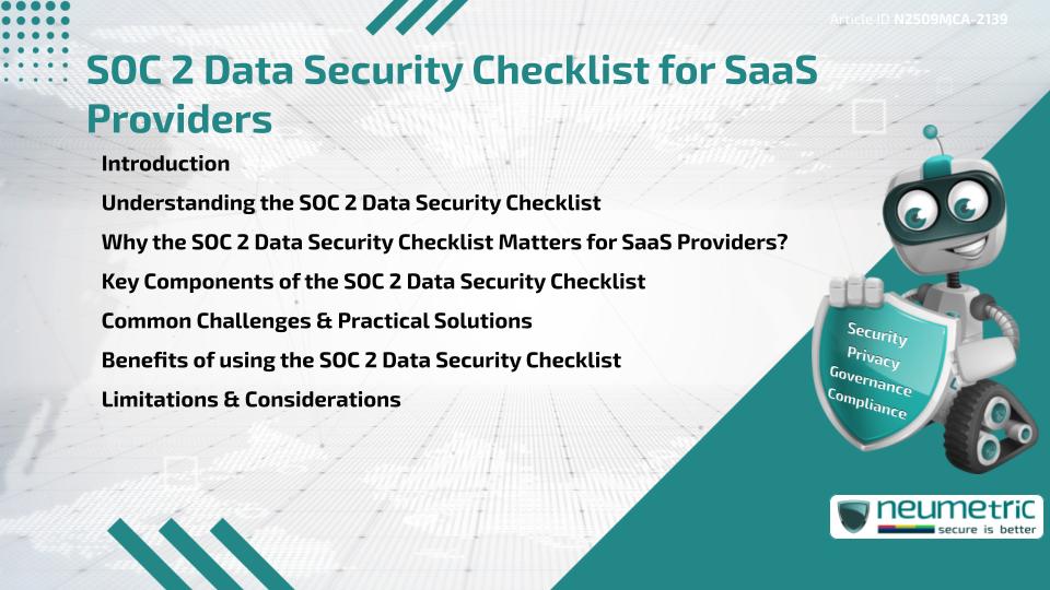 SOC 2 Data Security Checklist for SaaS Providers