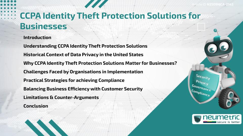 CCPA Identity Theft Protection Solutions for Businesses
