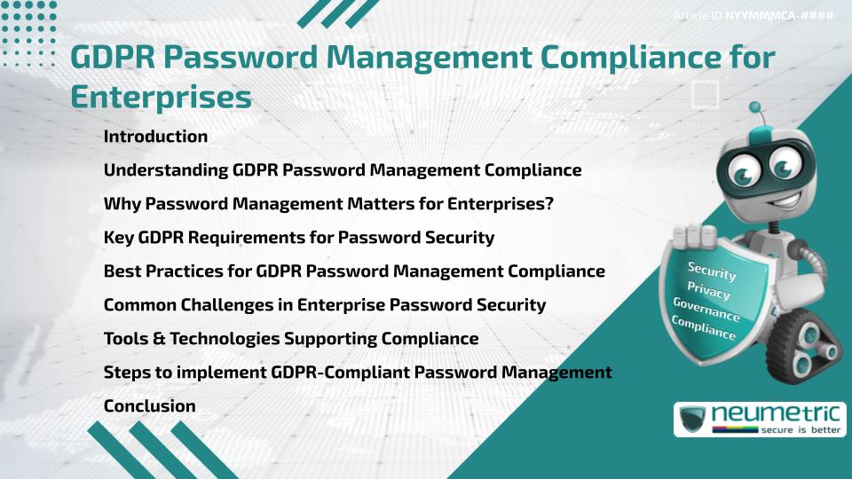 GDPR Password Management Compliance for Enterprises