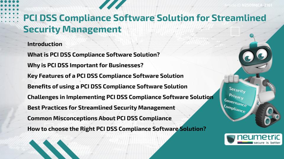 PCI DSS Compliance Software Solution for Streamlined Security Management