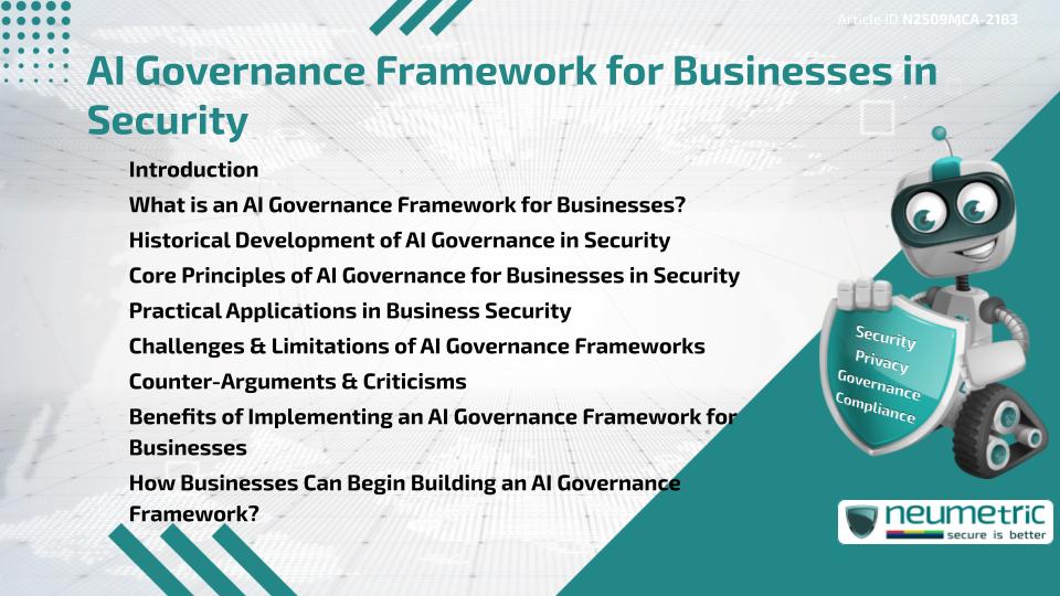AI Governance Framework for Businesses in Security