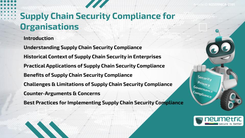 Supply Chain Security Compliance for Organisations
