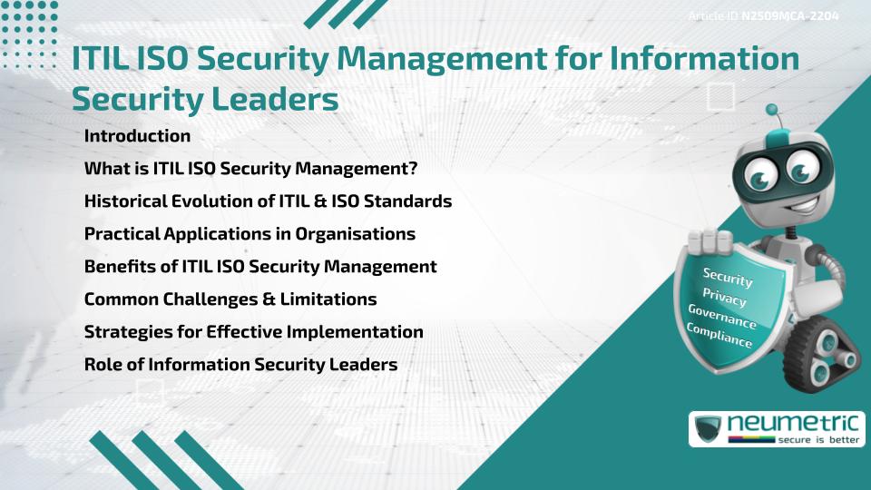 ITIL ISO Security Management for Information Security Leaders