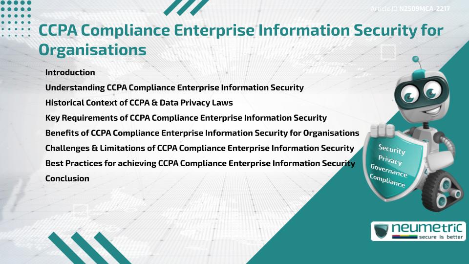 CCPA Compliance Enterprise Information Security for Organisations