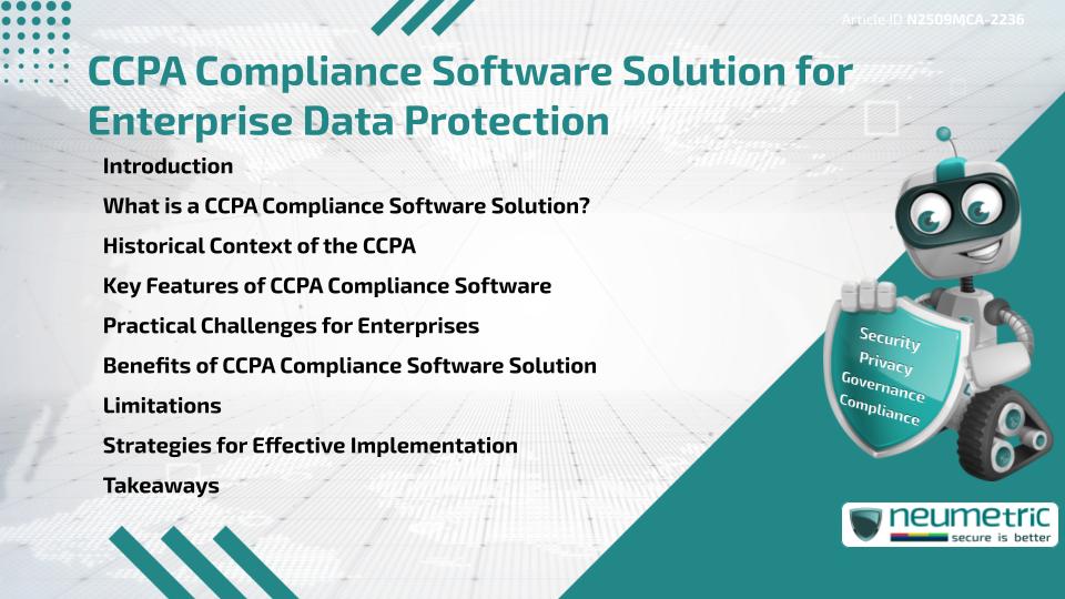CCPA Compliance Software Solution for Enterprise Data Protection