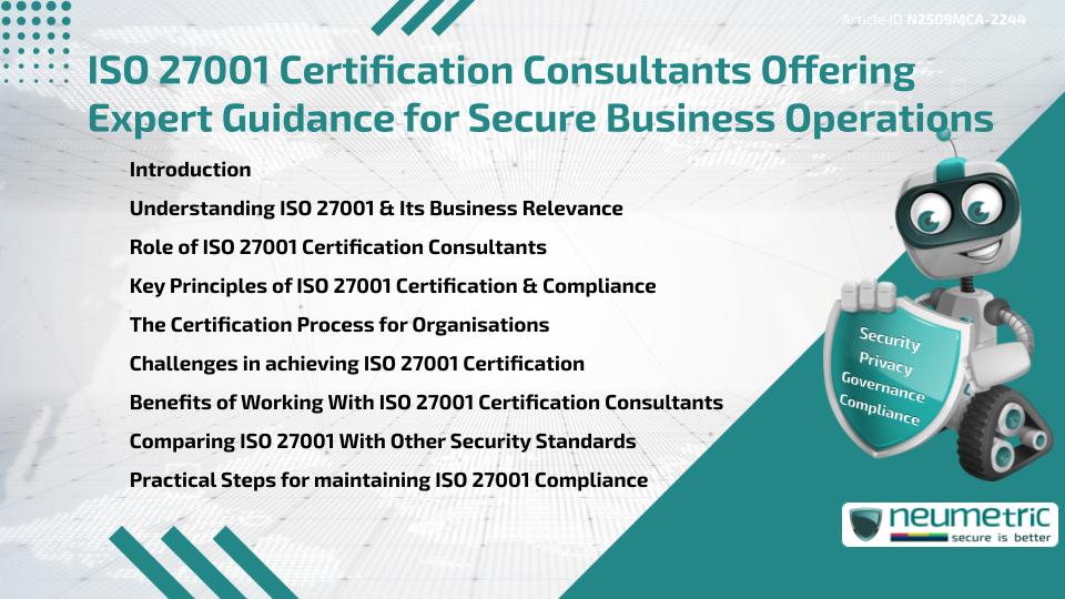 ISO 27001 Certification Consultants Offering Expert Guidance for Secure Business Operations