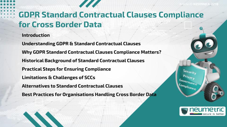 GDPR Standard Contractual Clauses Compliance for Cross Border Data