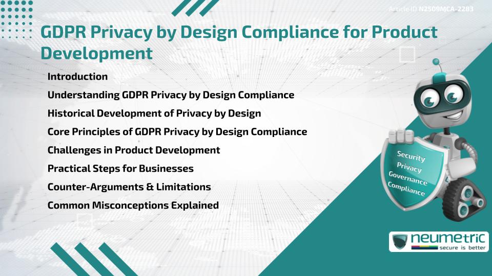 GDPR Privacy by Design Compliance for Product Development