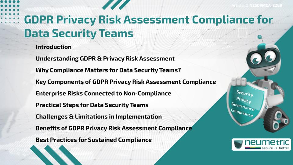 GDPR Privacy Risk Assessment Compliance for Data Security Teams