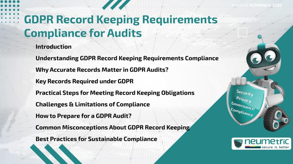 GDPR Record Keeping Requirements Compliance for Audits