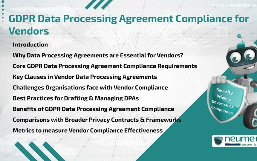 GDPR Data Processing Agreement Compliance for Vendors