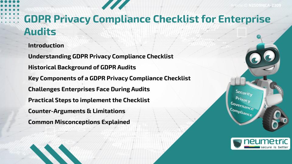GDPR Privacy Compliance Checklist for Enterprise Audits