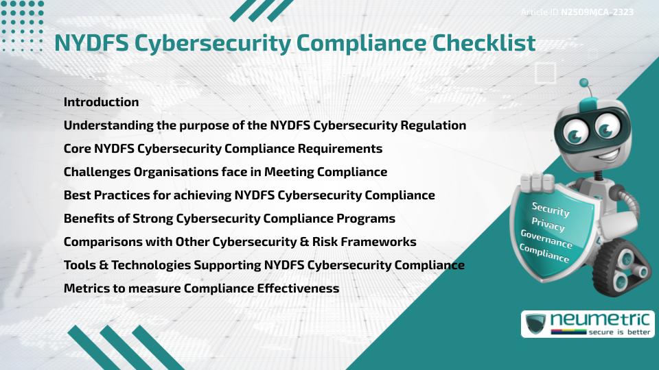 NYDFS Cybersecurity Compliance Checklist
