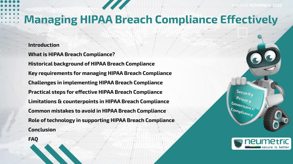 Managing HIPAA Breach Compliance Effectively