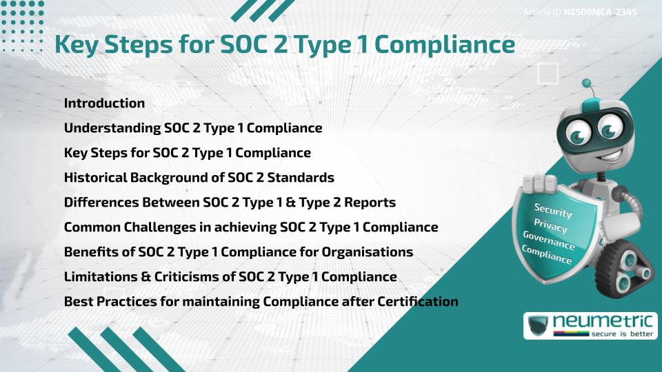 Key Steps for SOC 2 Type 1 Compliance