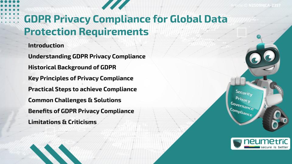 GDPR Privacy Compliance for Global Data Protection Requirements